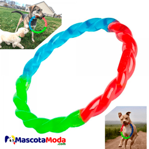 Aro de cuaucho KONG Twistz grande y colorido para perros
