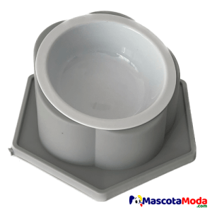 Plato anti reflujo con base plástica para gatos