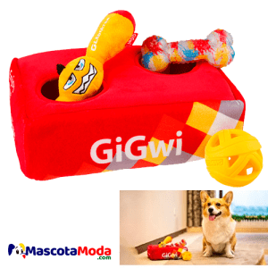 Caja GiGwi de juguetes en peluche para cachorros
