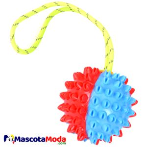 Pelota con pupos y cuerda juguete para perros y cachorros