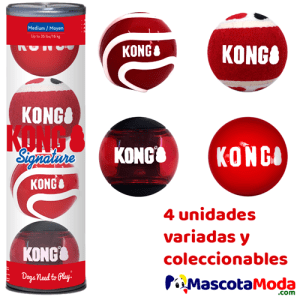 Colección pelotas KONG deportivas 4 unidades perros
