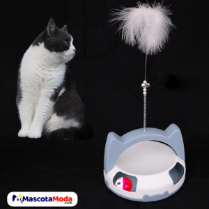 Juguete laberinto resorte y plumas gato