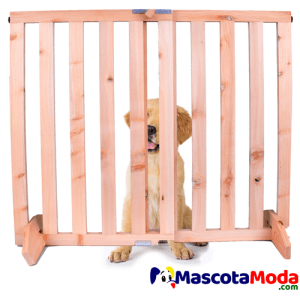 Puerta de seguridad en madera para perros y cachorros