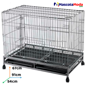 Jaula metálica plegable con base estructural perros grandes
