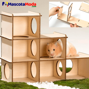 Tunel laberinto armable en madera para hamster