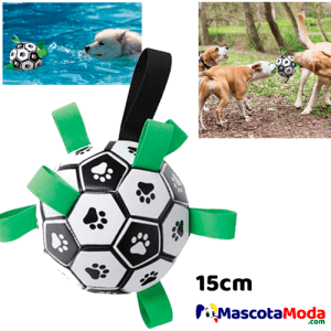 Pelota de futbol con agarradera para perros