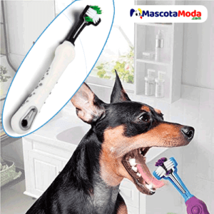 Cepillo dental de 3 cabezas para perros y cachorros