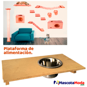 WALL-CAT plataforma de alimentación con plato gatos