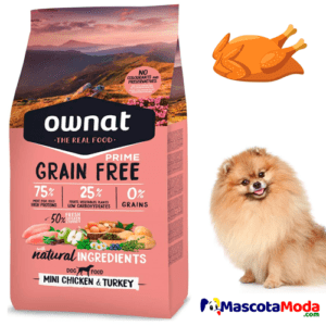 Ownat pavo y pollo comida libre de granos perros mini