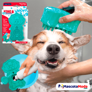 Kong Zoom Groom Bubbles cepillo dispensador shampoo perros