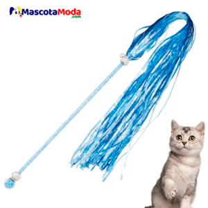 Caña vara con cintas RIBBON de colores juguete gato
