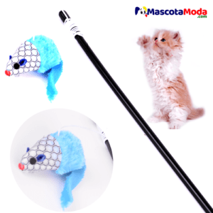 Vara juguete con cola de peluche para gato