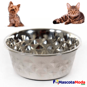 Plato TAZON metálico acero inoxidable perros
