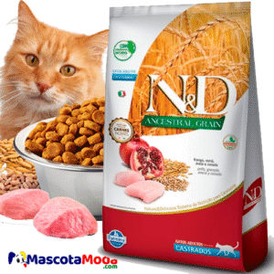 Alimento N&D ANCESTRAL pollo para gatos castrados