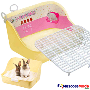 Bandeja sanitario rectangular amplia para conejos