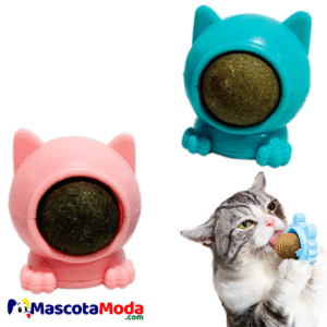 Bola giratoria de catnip en figura de gatito para gatos