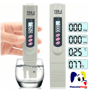 Medidor solido disuelto TDS y temperatura en acuarios