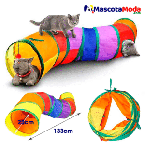 Tunel arcoiris para gatos y gatitos juego en casa