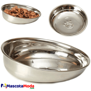 Plato metálico BERMUDA acero para gatos