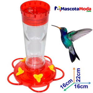 Bebedero para colibrí o quinde en vidrio liso clasico