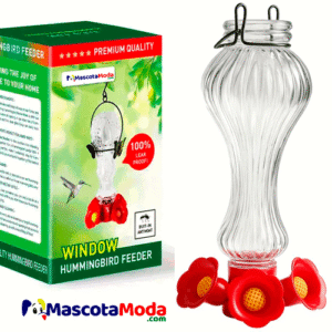 Bebedero vidrio premium anti fugas para colibri