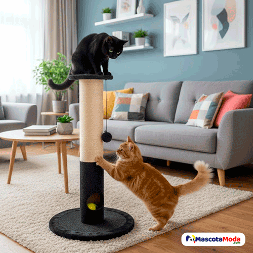 Rascador de Poste grande con juguete interno para Gatos