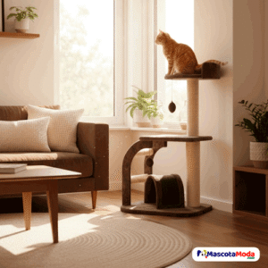 Rascador con plataforma escalera y tunel para gatos