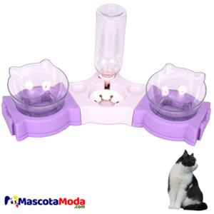 Plataforma Platos anti reflujo y bebedero para gato