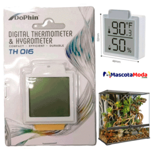 Termómetro Digital e Higrómetro para terrario Dophin