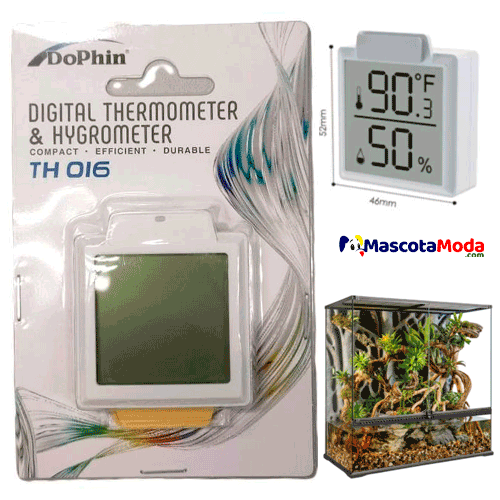 Termómetro Digital e Higrómetro para terrario Dophin