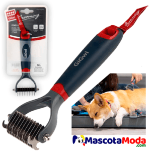 Desmotador profesional Cepillo doble GIGwi Grooming canino