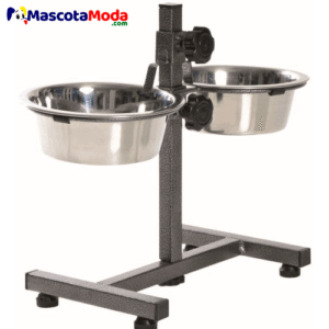 Plato doble en acero inoxidable con altura graduable perros