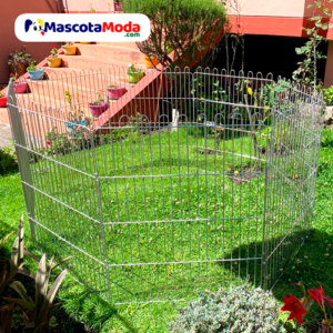 Corral metálico octagonal para perros y cachorros