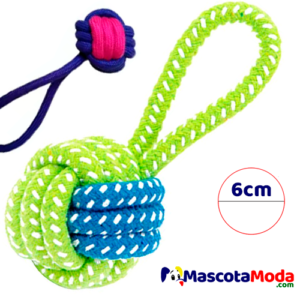 Pelota Cuerda con nudo mordedor juguete para cachorros