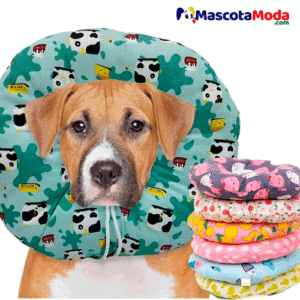 Collar Isabelino en tela tipo flotador para mascotas