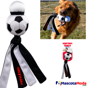 Wubba KONG Pelota futbol doble con cola perros y cachorros