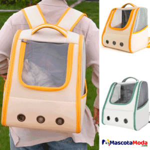 Maleta mochila con ventana transparente mascotas perro gato