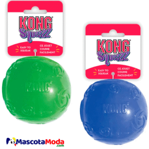 Pelota KONG Squeezz Ball colores vibrantes y sonido