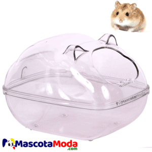 Baño cápsula transparente con entrada divertida para hámster