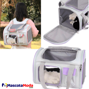 Maleta mochila con ventana transparente mascotas perro gato