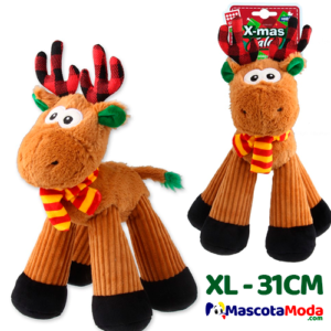 Peluche reno diseño navideño para perros GiGwi