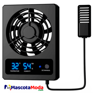 Ventilador con Sensor de Temperatura y Humedad terrarios