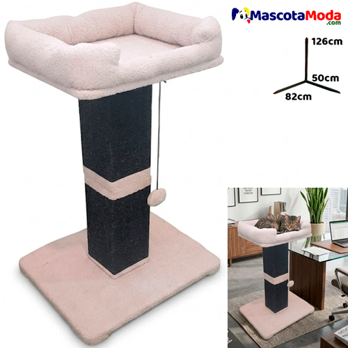 Torre Rascador de Moqueta con Cama Superior para gatos